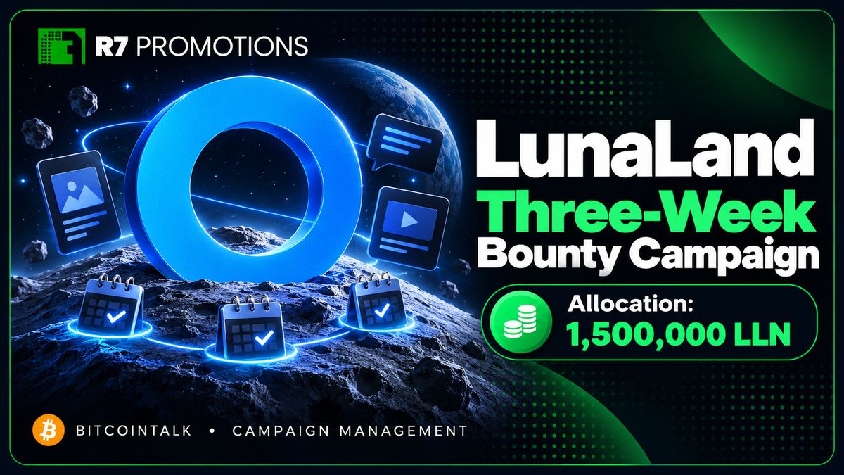 LunaLand’s three-week LLN bounty campaign managed by R7 Promotions.