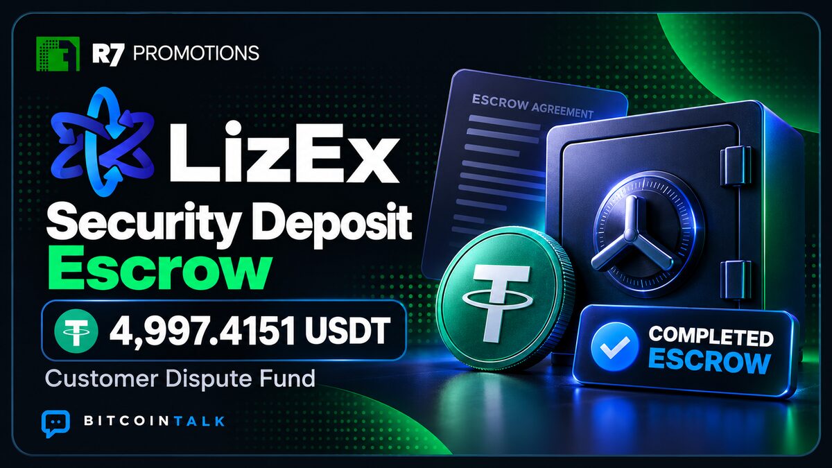 LizEx’s completed 4,997.4151 USDT escrow arrangement.