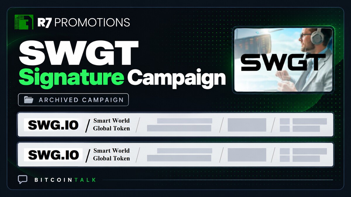 SWGT’s 23-week Bitcointalk signature campaign.