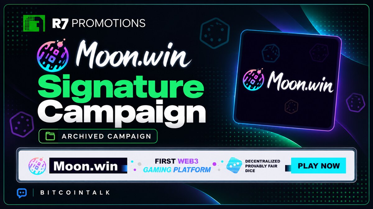 Moon.win’s two-week Bitcointalk signature campaign.