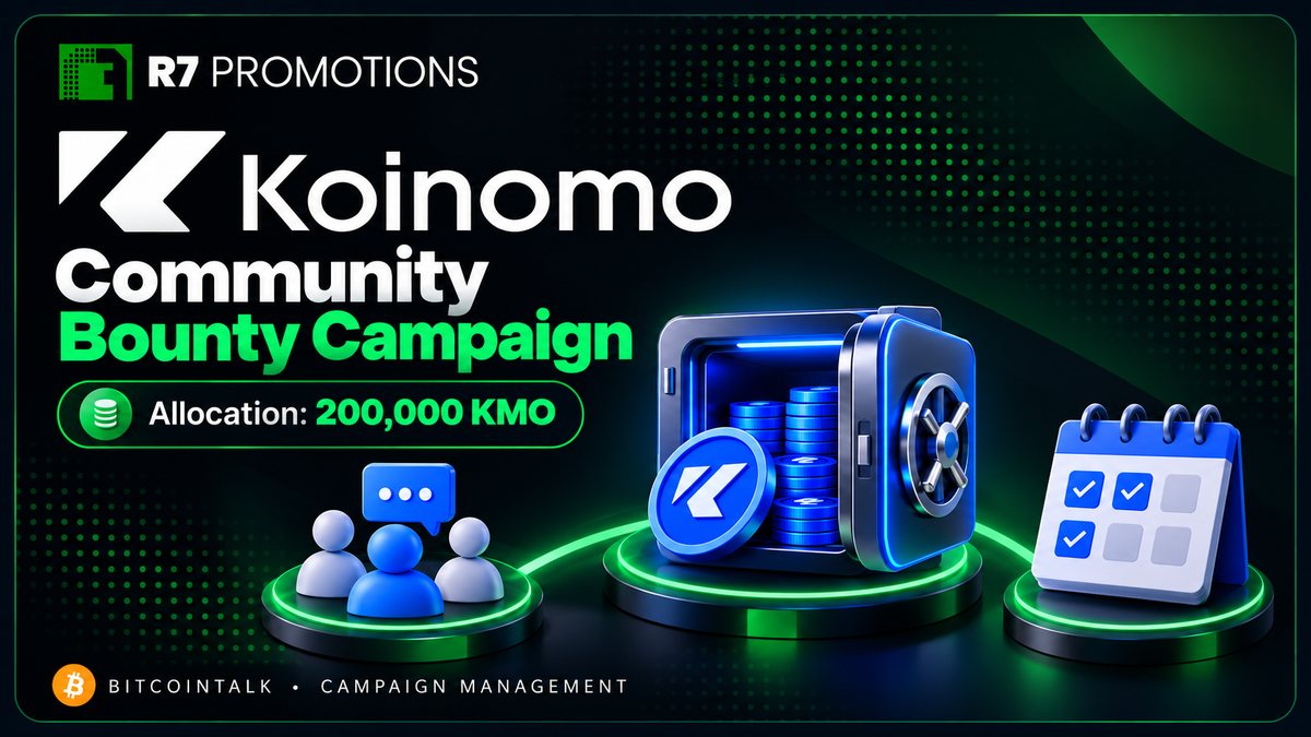 Koinomo social, article and signature bounty campaign.