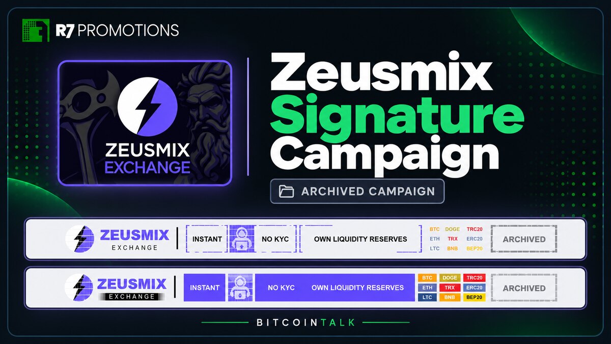 Zeusmex’s Bitcointalk signature campaign for its cryptocurrency exchange.