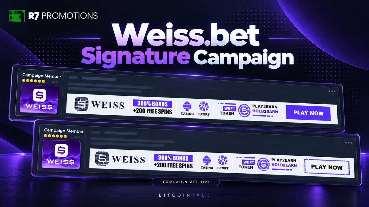 Weiss.bet’s five-week Bitcointalk signature campaign.