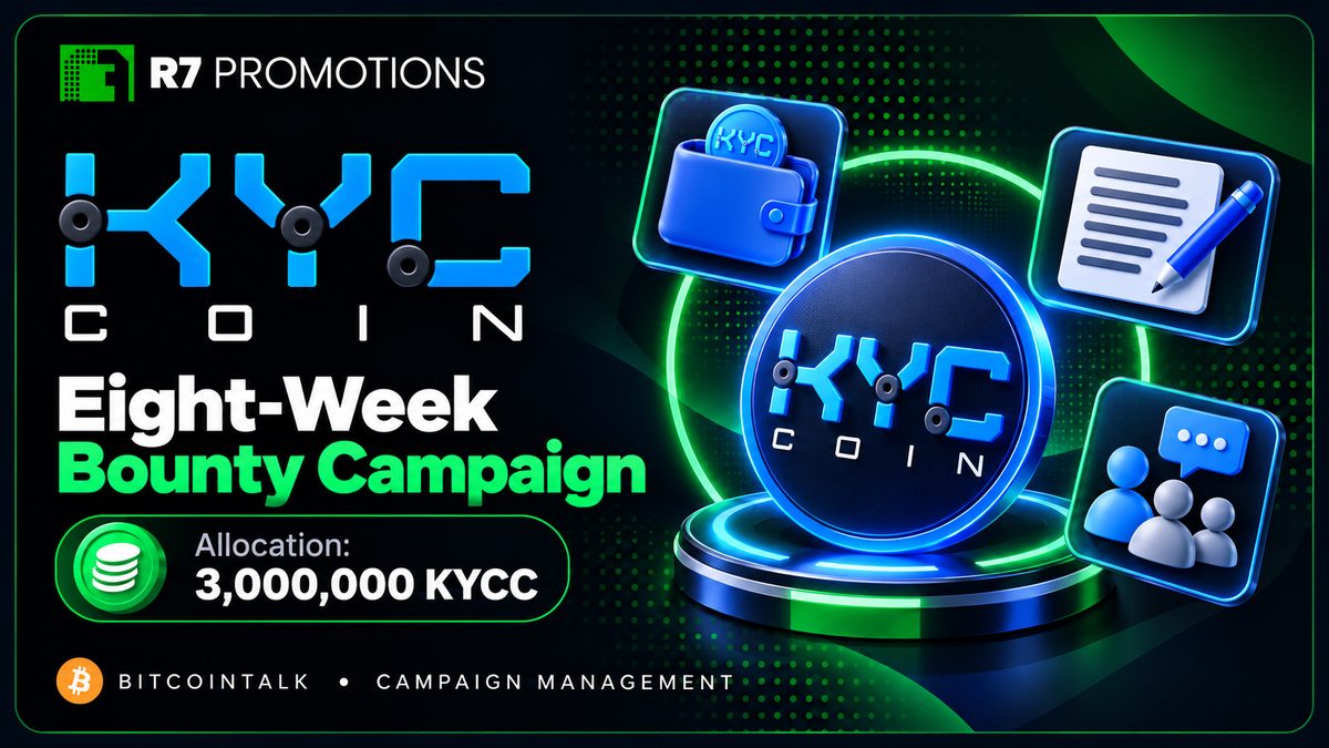 KYCcoin social, article and signature bounty campaign.
