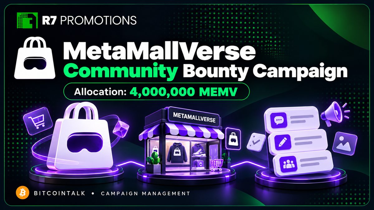 MetaMallVerse bounty campaign featuring four million MEMV tokens.