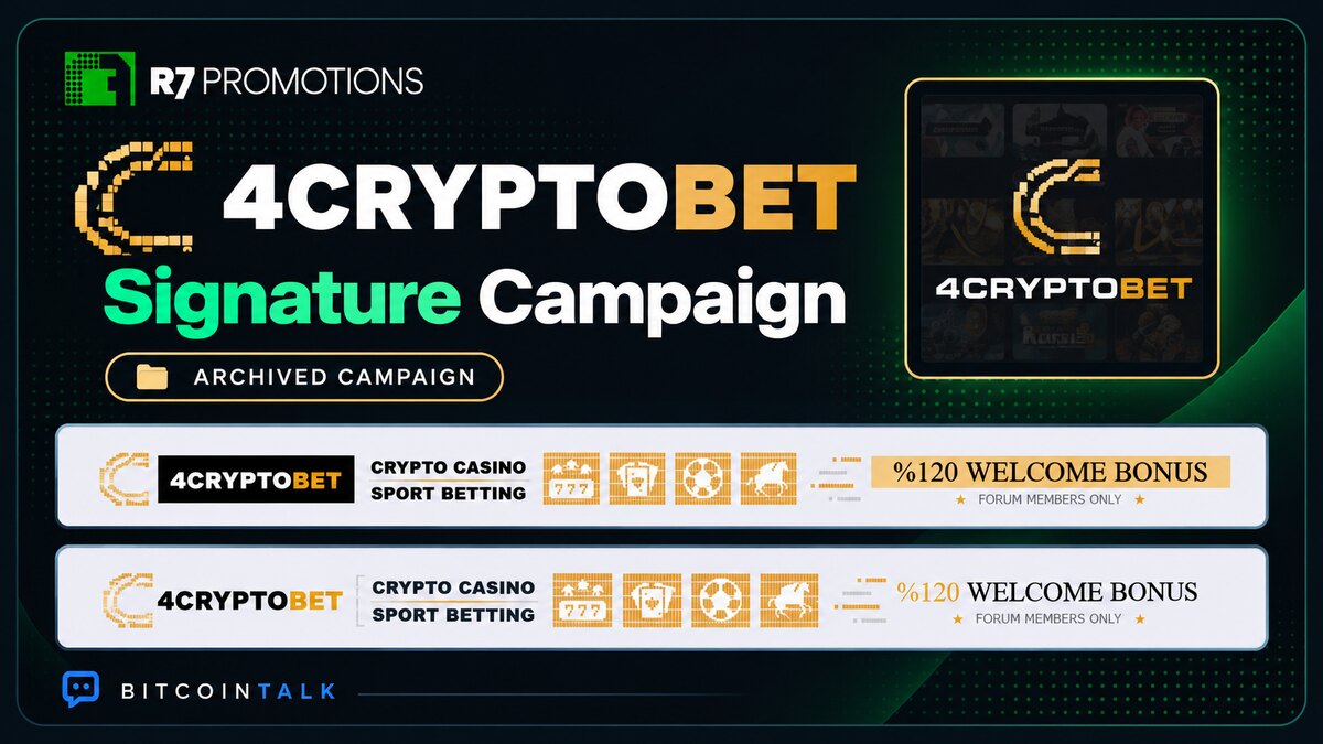 4CryptoBet’s seven-week Bitcointalk signature campaign.