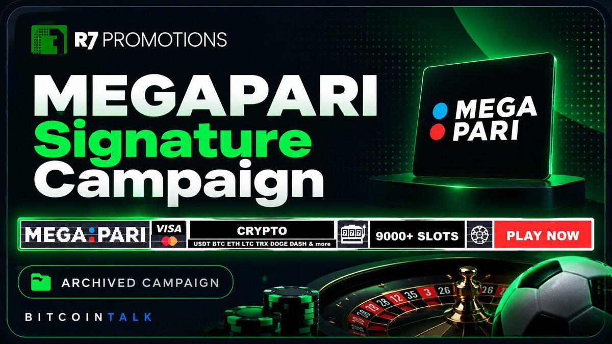 MEGAPARI’s Bitcointalk signature campaign managed by R7 Promotions.