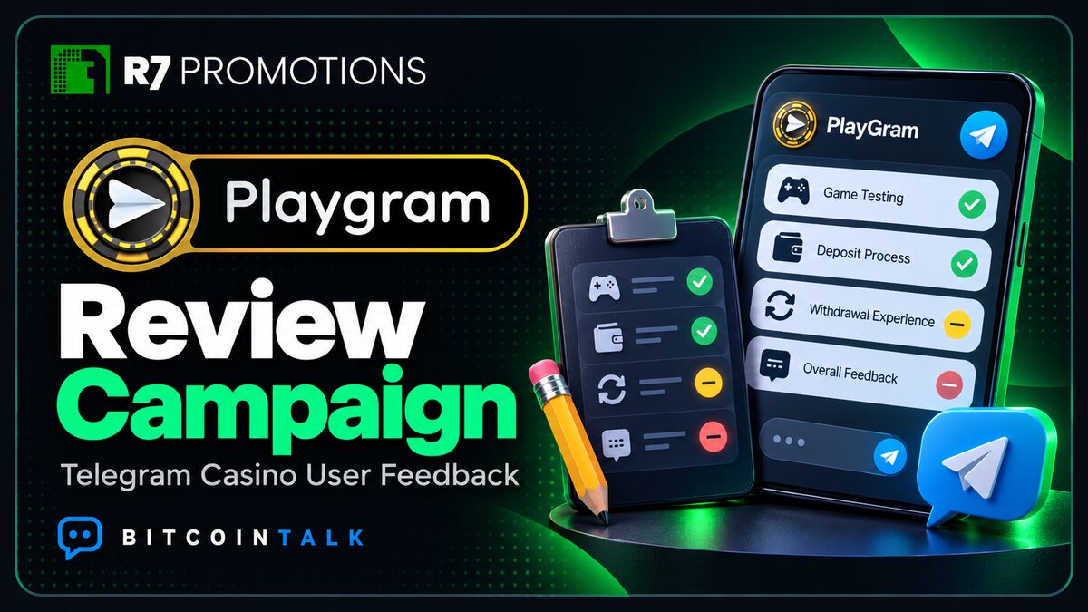 PlayGram’s Telegram casino review campaign on Bitcointalk.