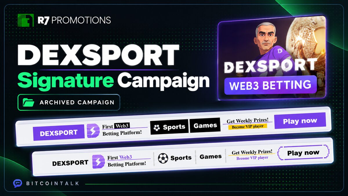 Dexsport’s five-week Bitcointalk signature campaign.