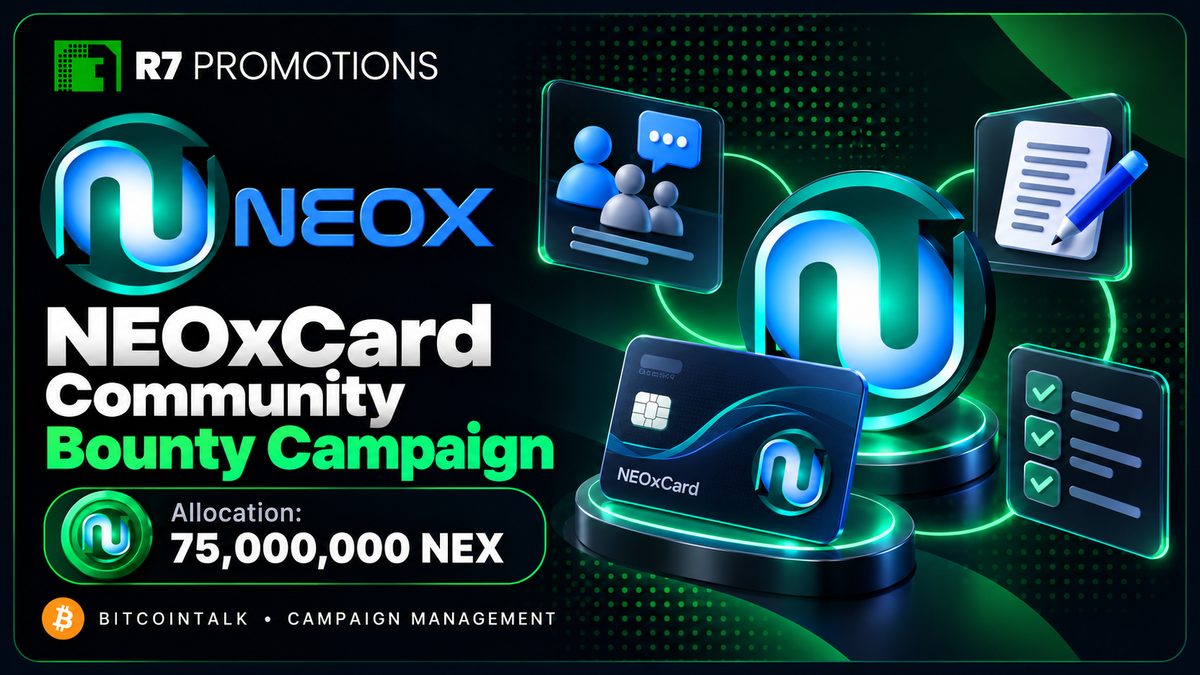 NEOxCard social, article and signature bounty campaign.