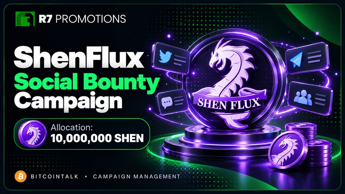 ShenFlux social bounty campaign with ten million SHEN allocated.