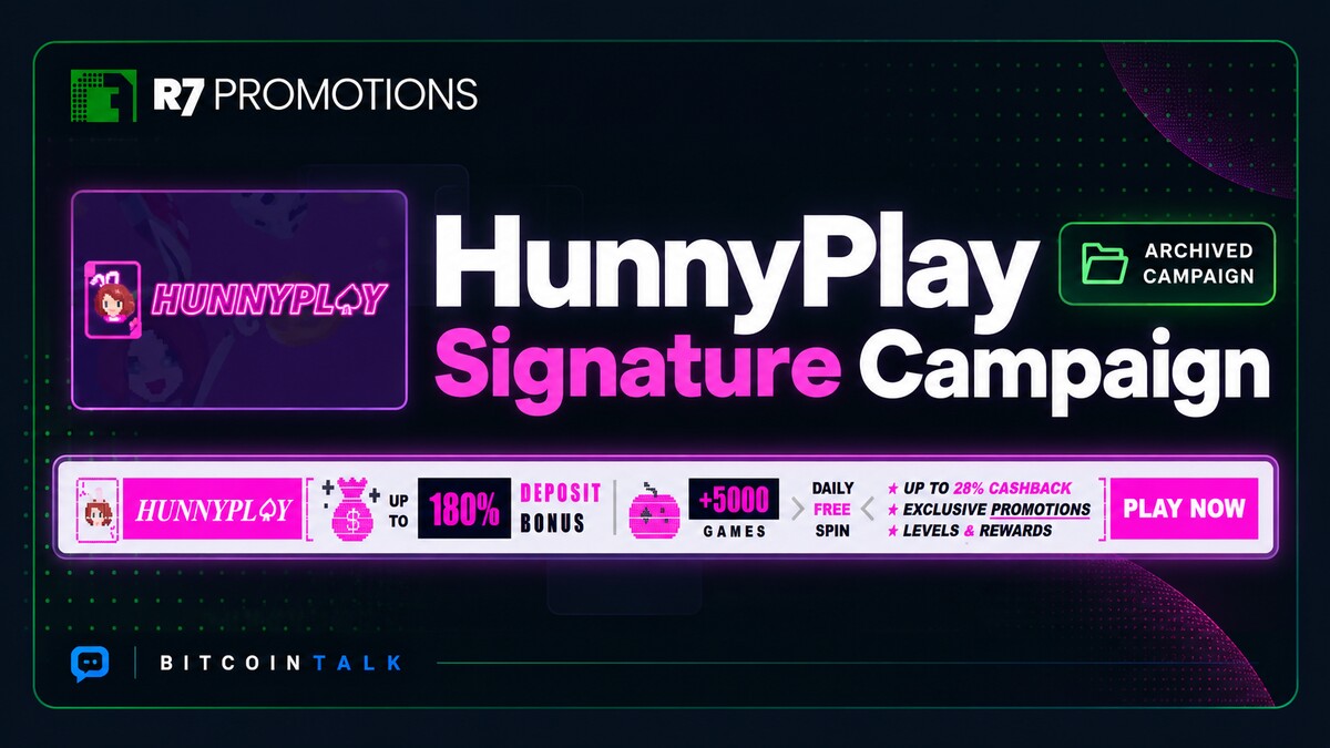 HunnyPlay’s nine-week Bitcointalk signature campaign.