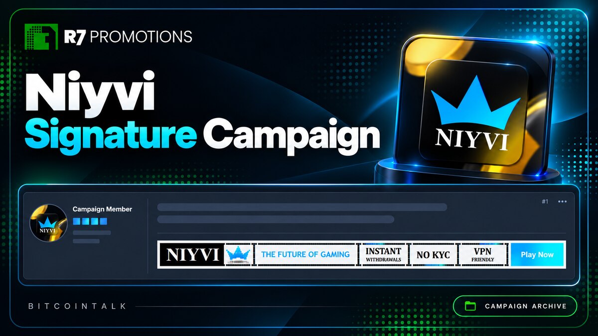 Niyvi’s Bitcointalk signature campaign managed by R7 Promotions.