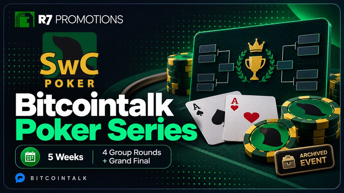 SwC Bitcointalk poker series with four group rounds and a grand final.