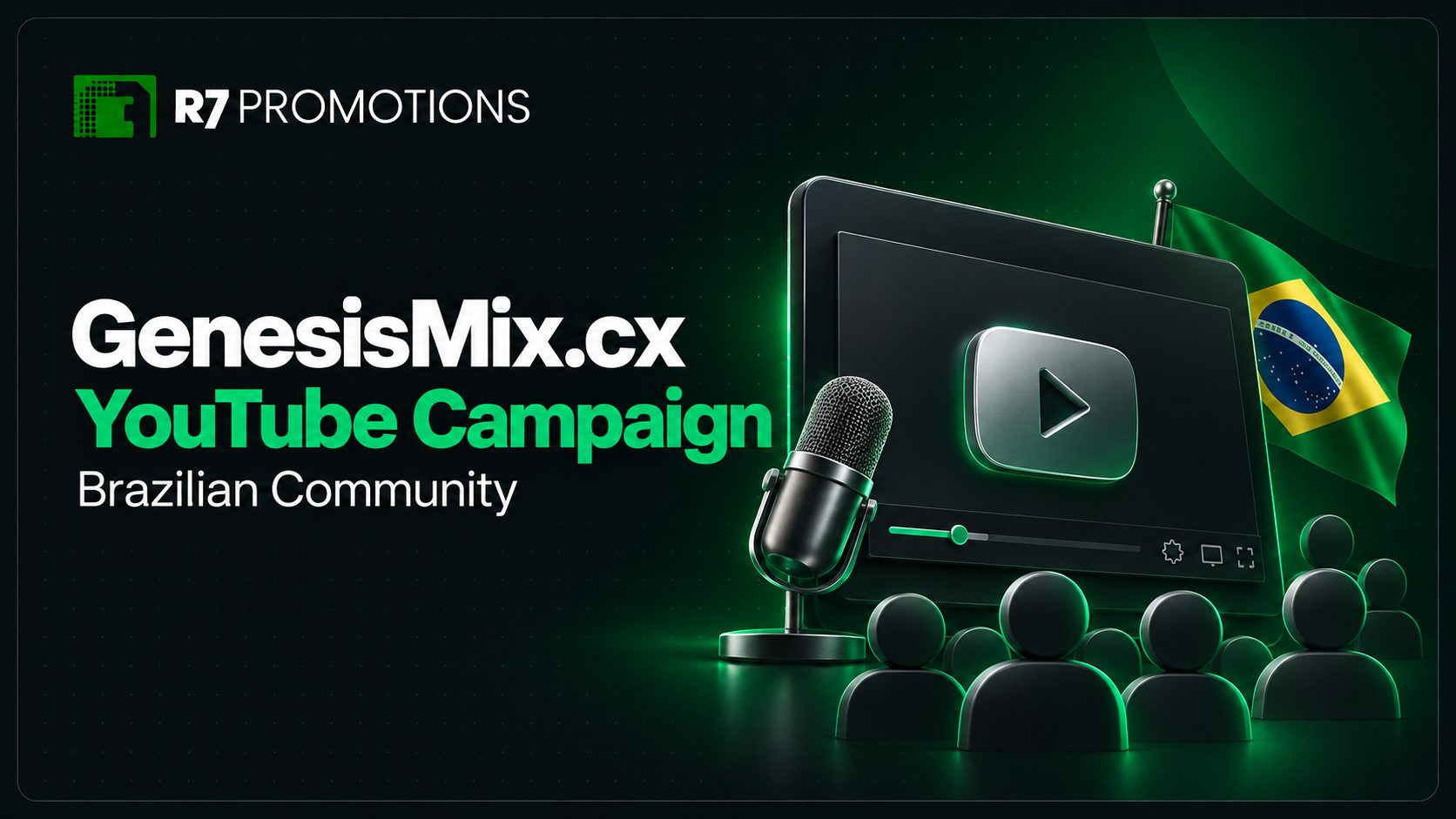 GenesisMix.cx YouTube campaign for Brazil with video and audience graphics.