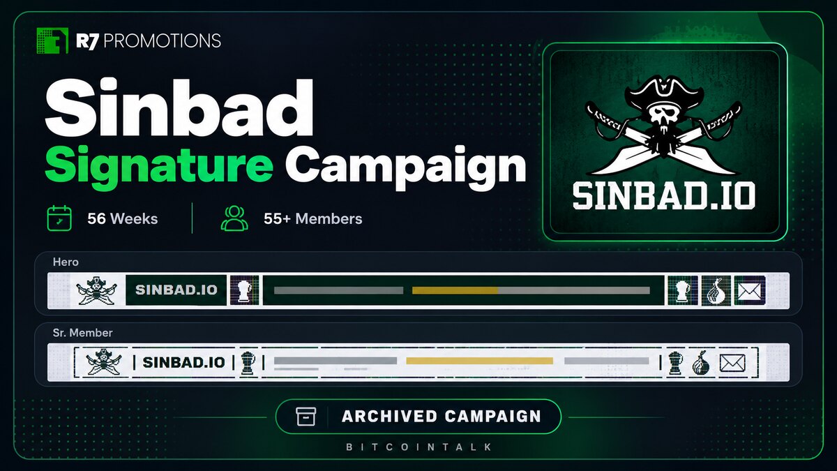 Historical Sinbad Bitcointalk signature campaign involving 55+ members.